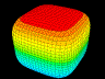 dynamic 3d graph of a beating box